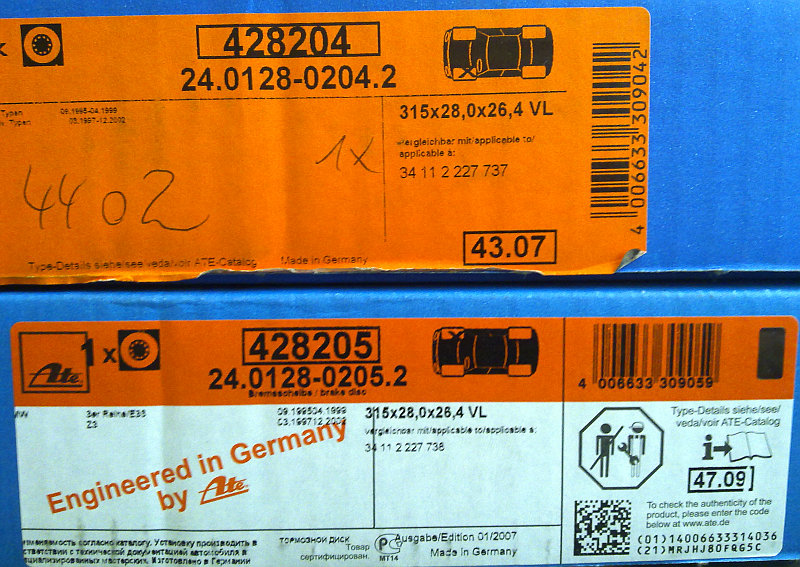 Remschijven Voor L+R BMW OEM Z3-M en E36 M3 004.jpg